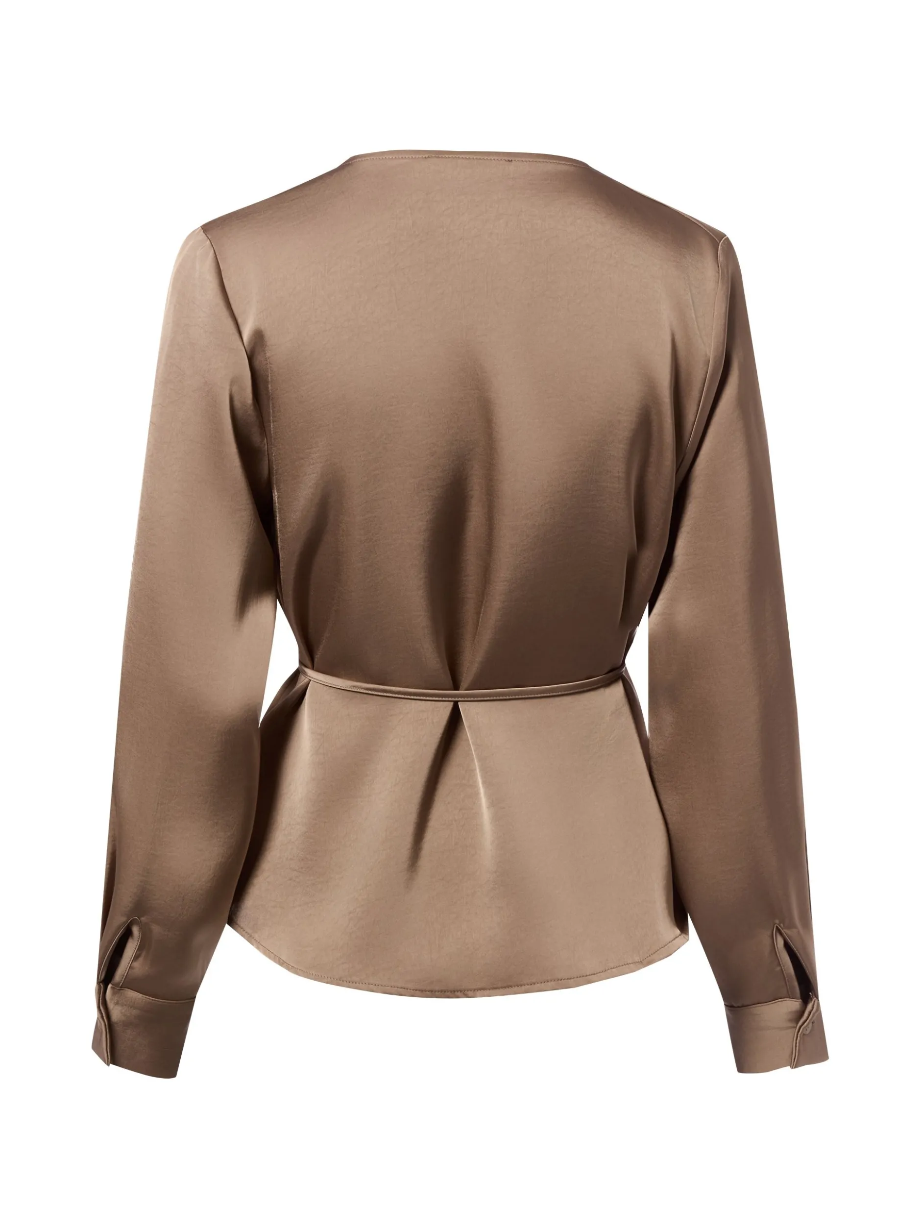 Neo Noir Damen Bluse - Caprina in taupe - Ärmel: langarm