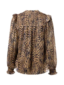 Neo Noir Damen Bluse - Davina Pattern in schwarz beige