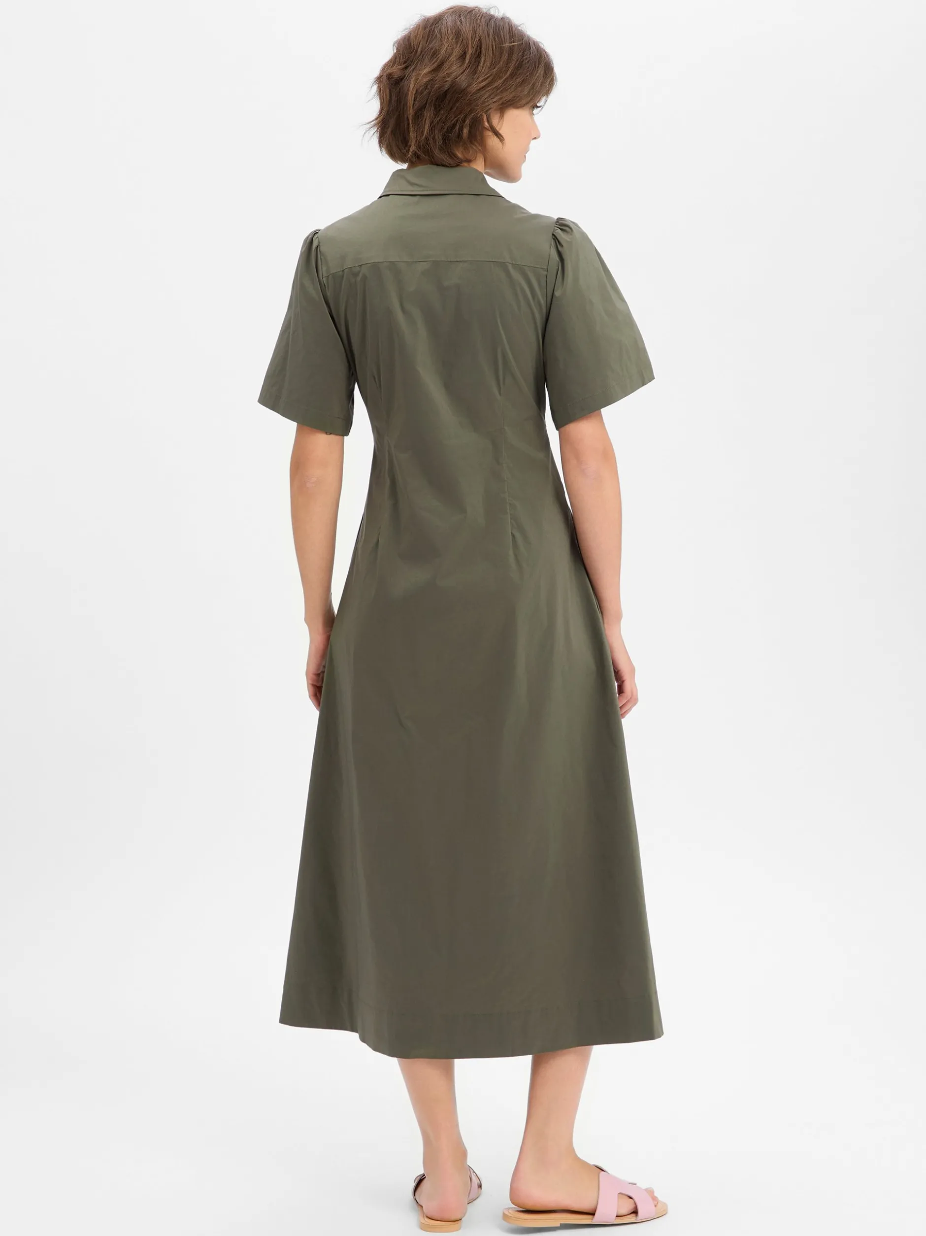 Neo Noir Damen Blusenkleid - Baia in oliv - Länge: midi