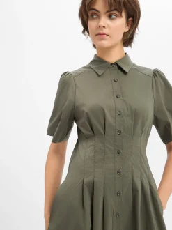 Neo Noir Damen Blusenkleid - Baia in oliv - Länge: midi