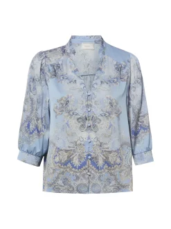 Neo Noir Damen Bluse - Roselle Artist Paisley in hellblau mehrfarbig