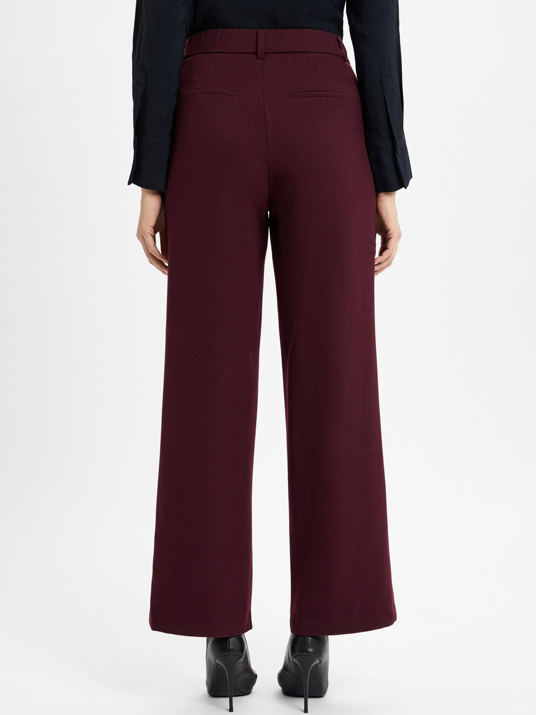 Neo Noir Damen Stoffhose in aubergine - Länge: lang