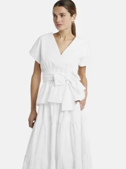 Nicowa Damen Wickelbluse - CANIWA in weiß