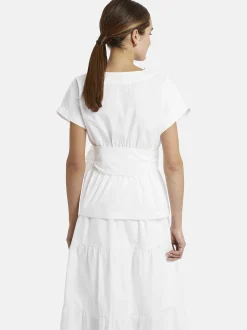 Nicowa Damen Wickelbluse - CANIWA in weiß