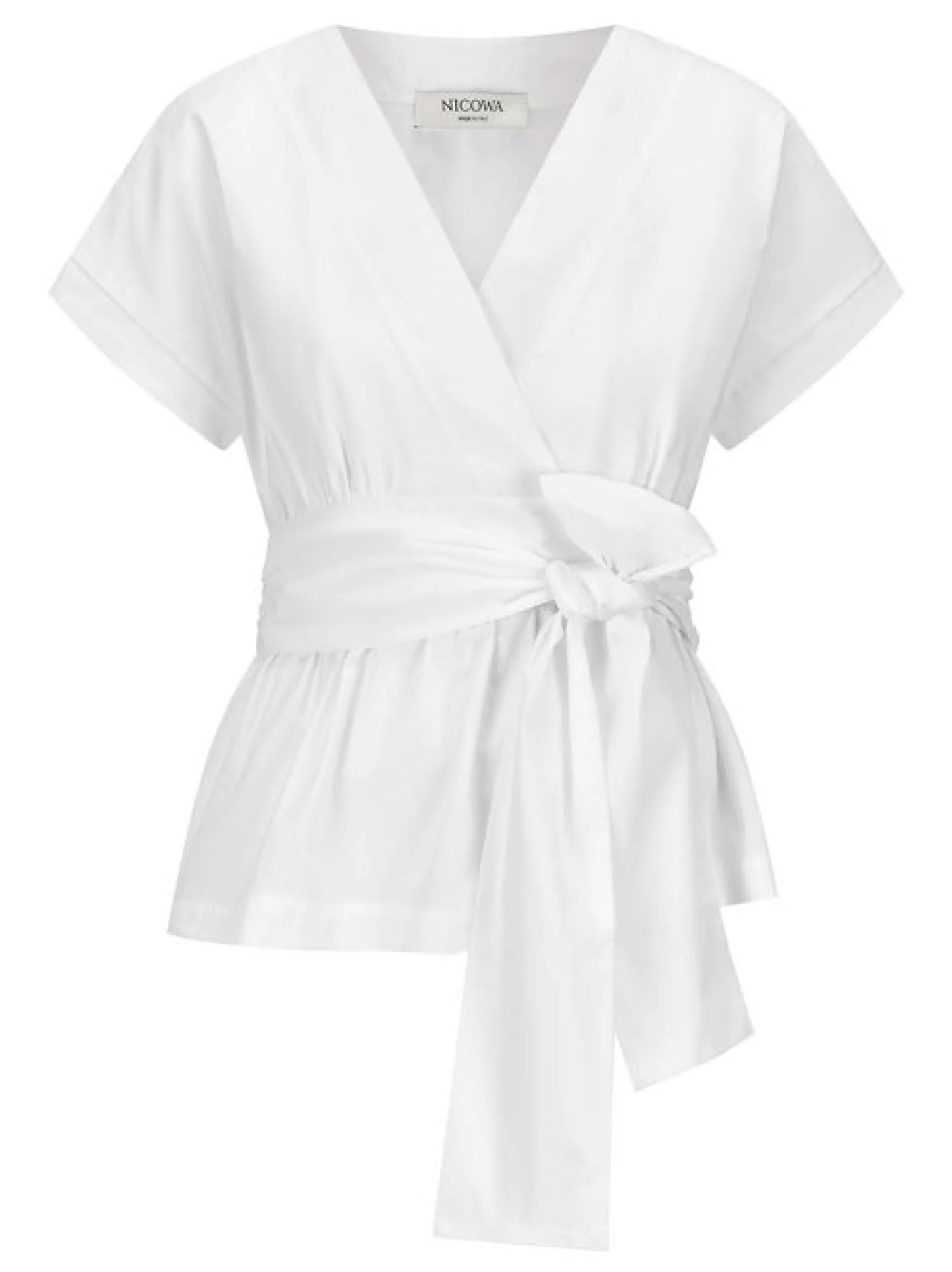 Nicowa Damen Wickelbluse - CANIWA in weiß