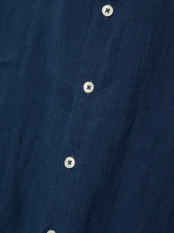 Nils Sundström Herren Leinenhemd in blau