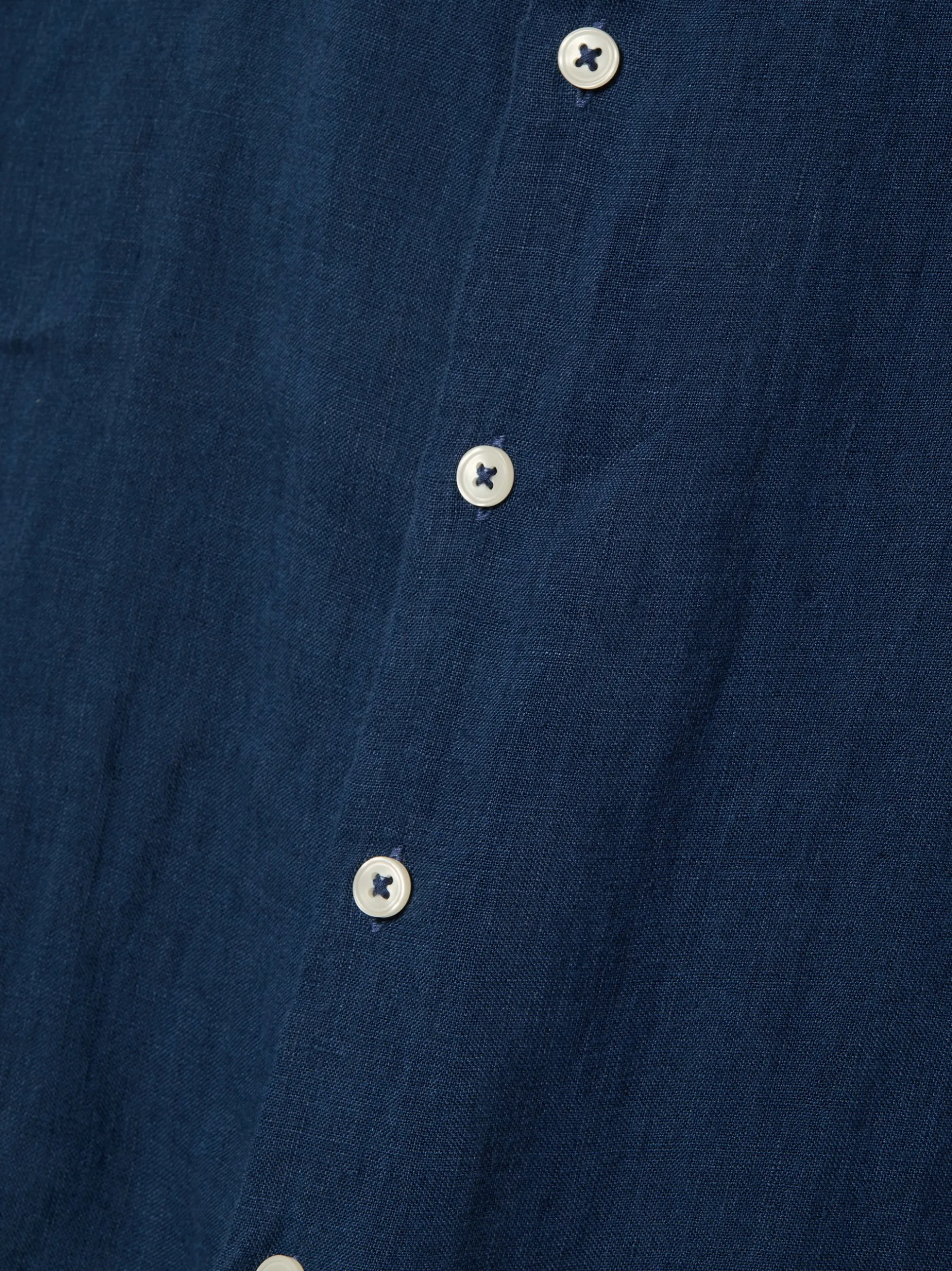 Nils Sundström Herren Leinenhemd in blau