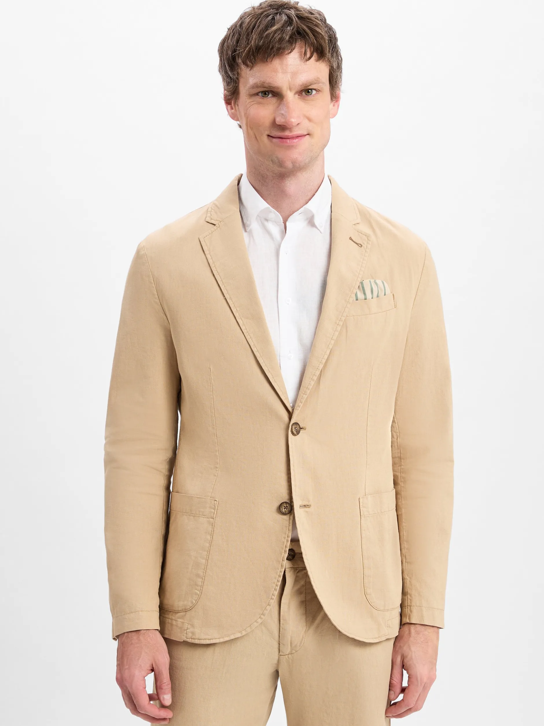 Nils Sundström Herren Sakko mit Leinenanteil in beige