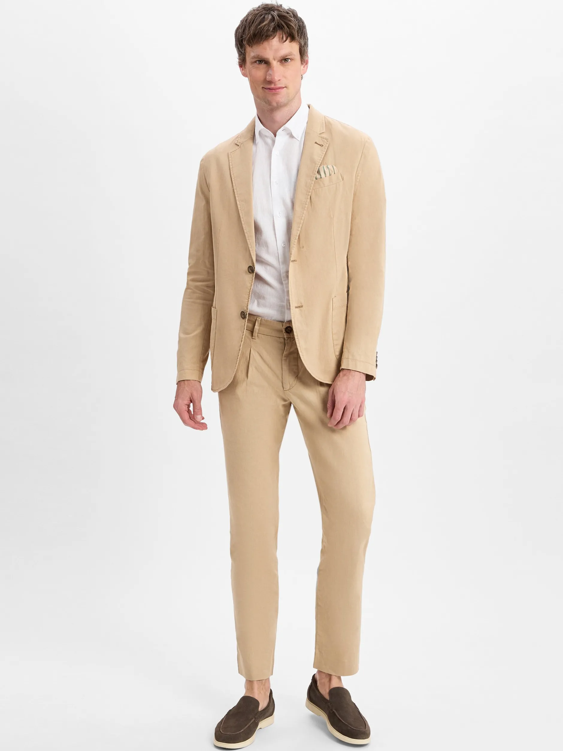 Nils Sundström Herren Sakko mit Leinenanteil in beige