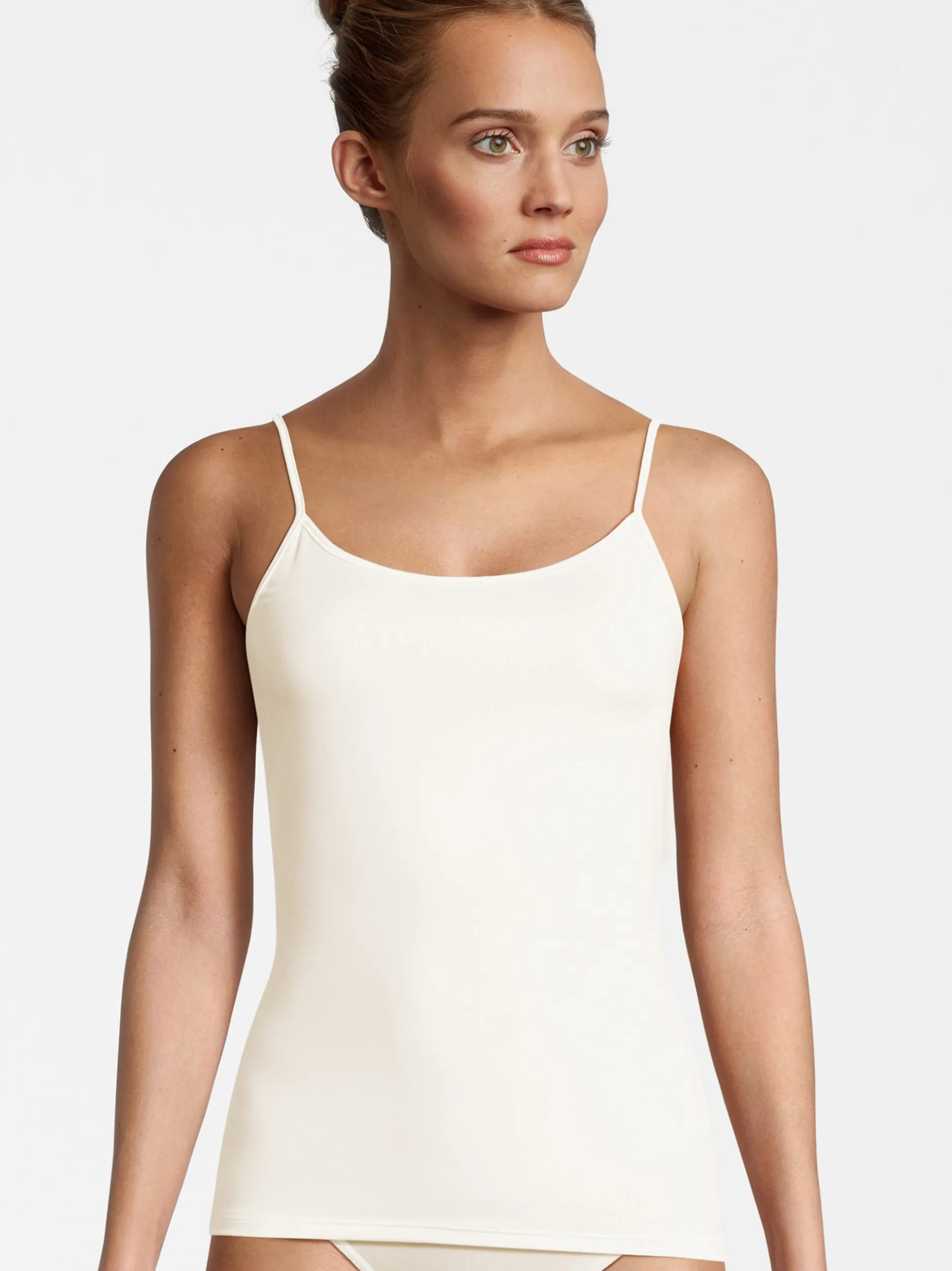 Nina von C. Damen Spaghetti Top - 3er Pack Pure in beige weiß