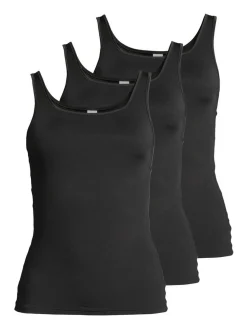 Nina von C. Damen Unterhemd - 3er Pack Pure in schwarz