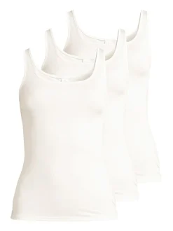 Nina von C. Damen Unterhemd - 3er Pack Pure in beige weiß