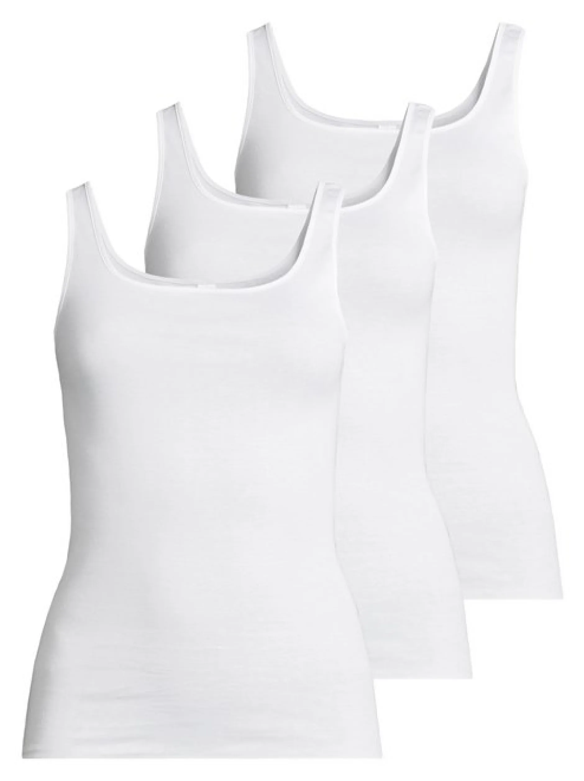 Nina von C. Damen Unterhemd - 3er Pack Fine Cotton in weiß