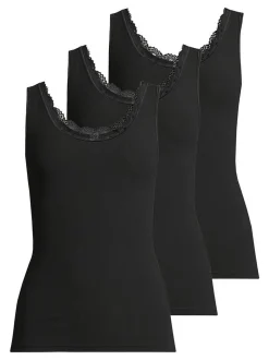 Nina von C. Damen Unterhemd - 3er Pack Body & Soul in schwarz