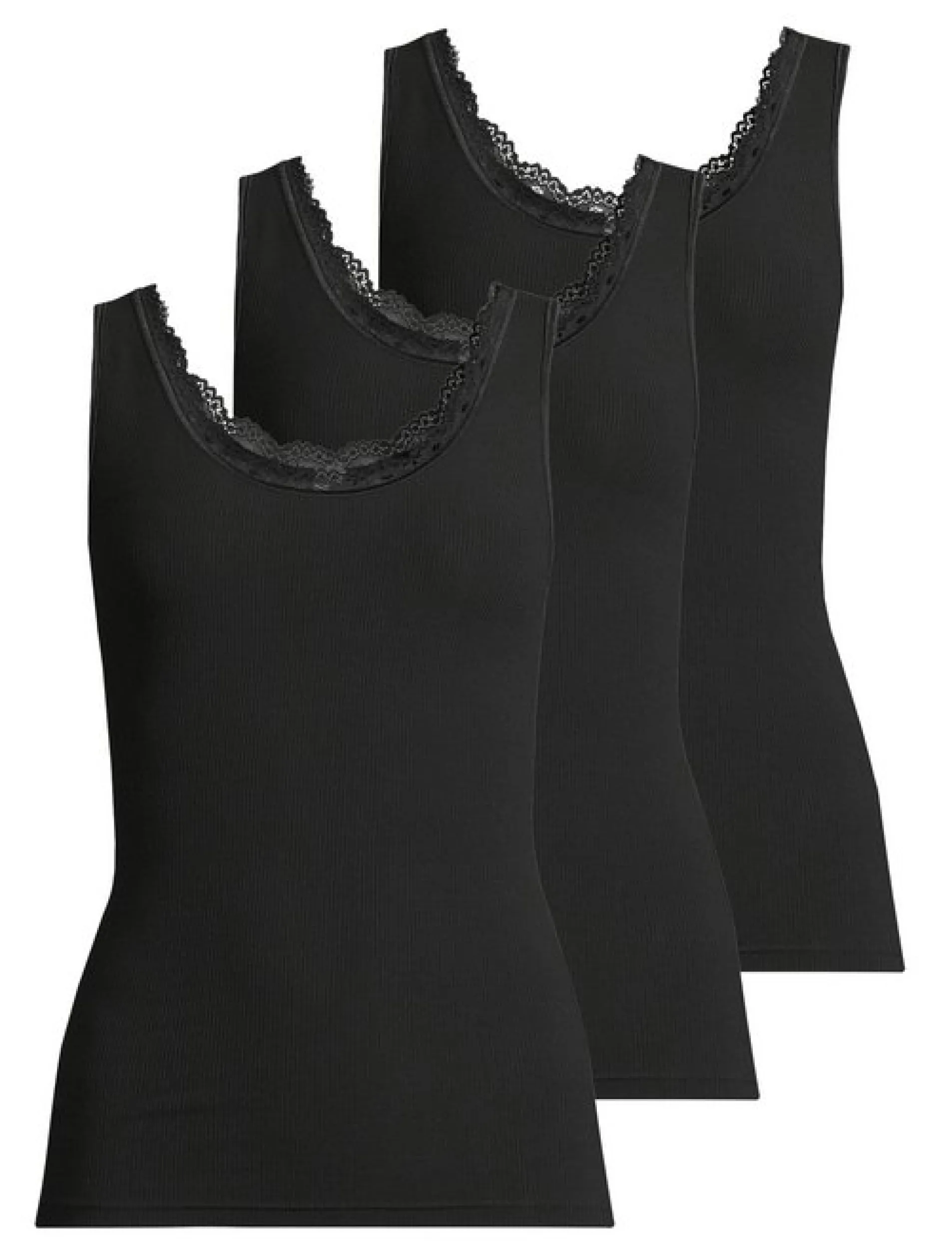 Nina von C. Damen Unterhemd - 3er Pack Body & Soul in schwarz