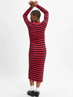 Noisy May Damen Kleid - NMelinor in rot schwarz