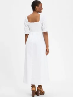 Noisy May Damen Kleid - NMSommer in weiß - Länge: lang