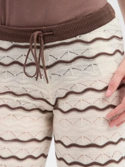Noisy May Damen Strickhose - NMSadie in ecru schoko