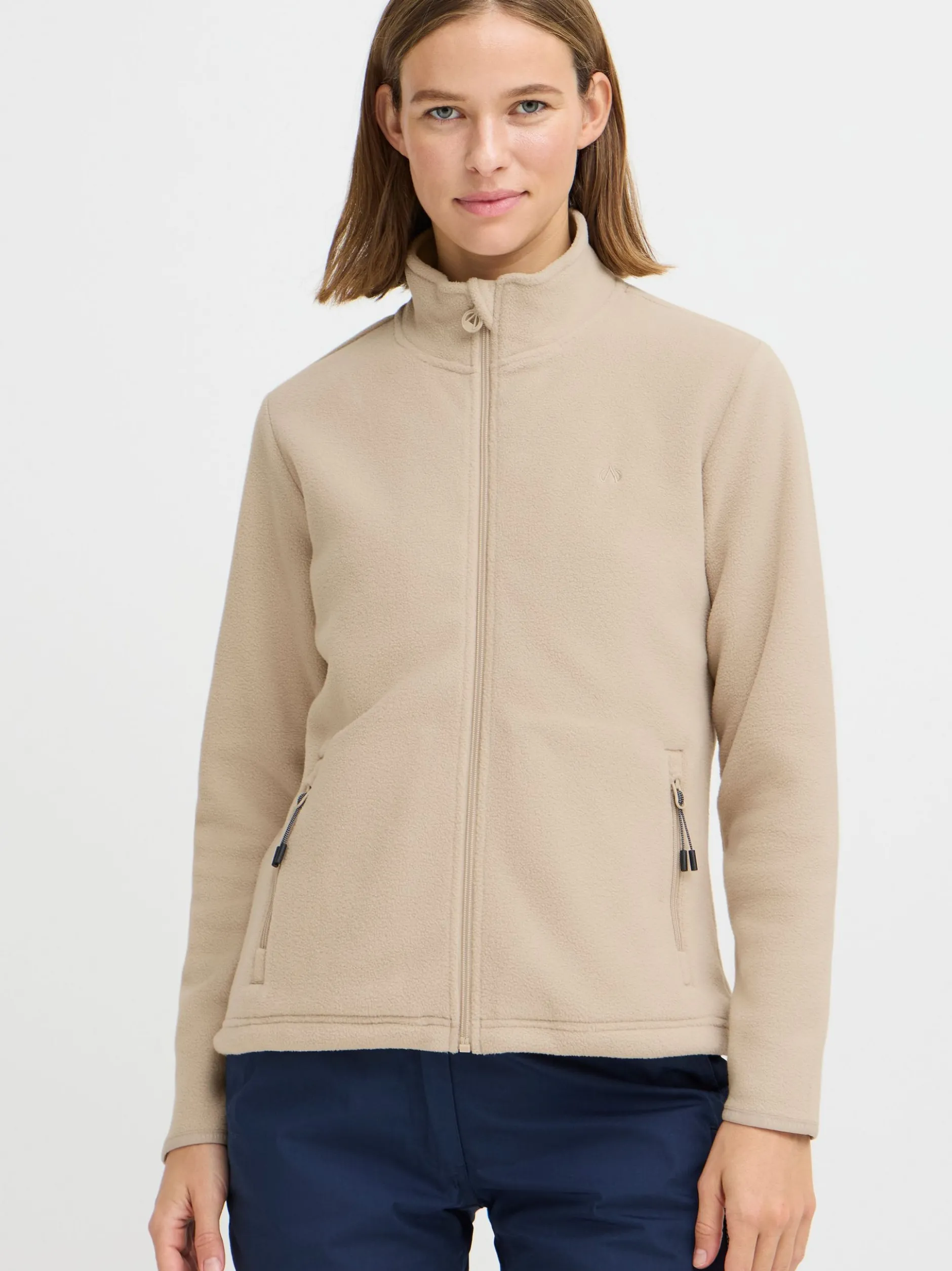North Bend Damen Fleecejacke - NBConna in beige