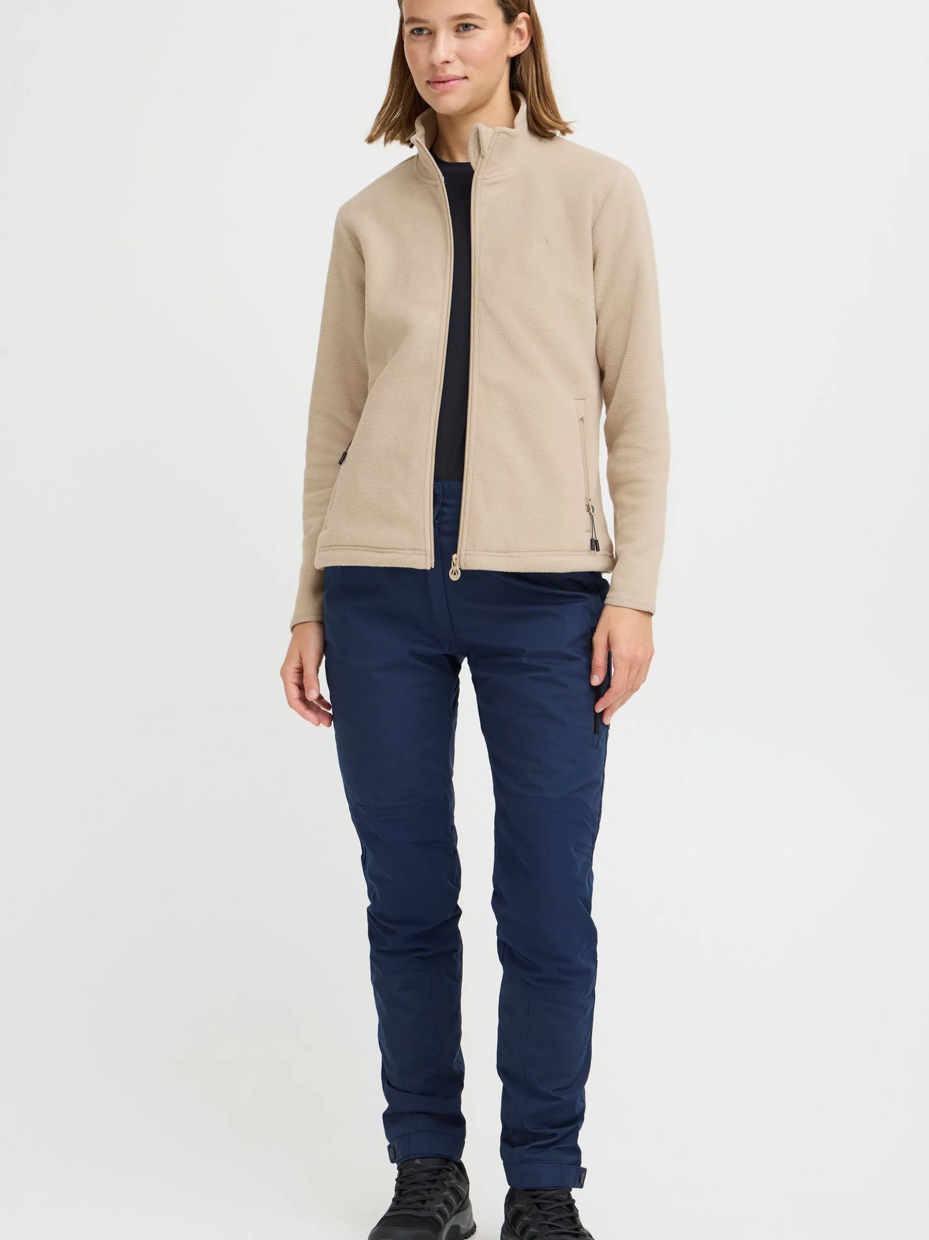North Bend Damen Fleecejacke - NBConna in beige