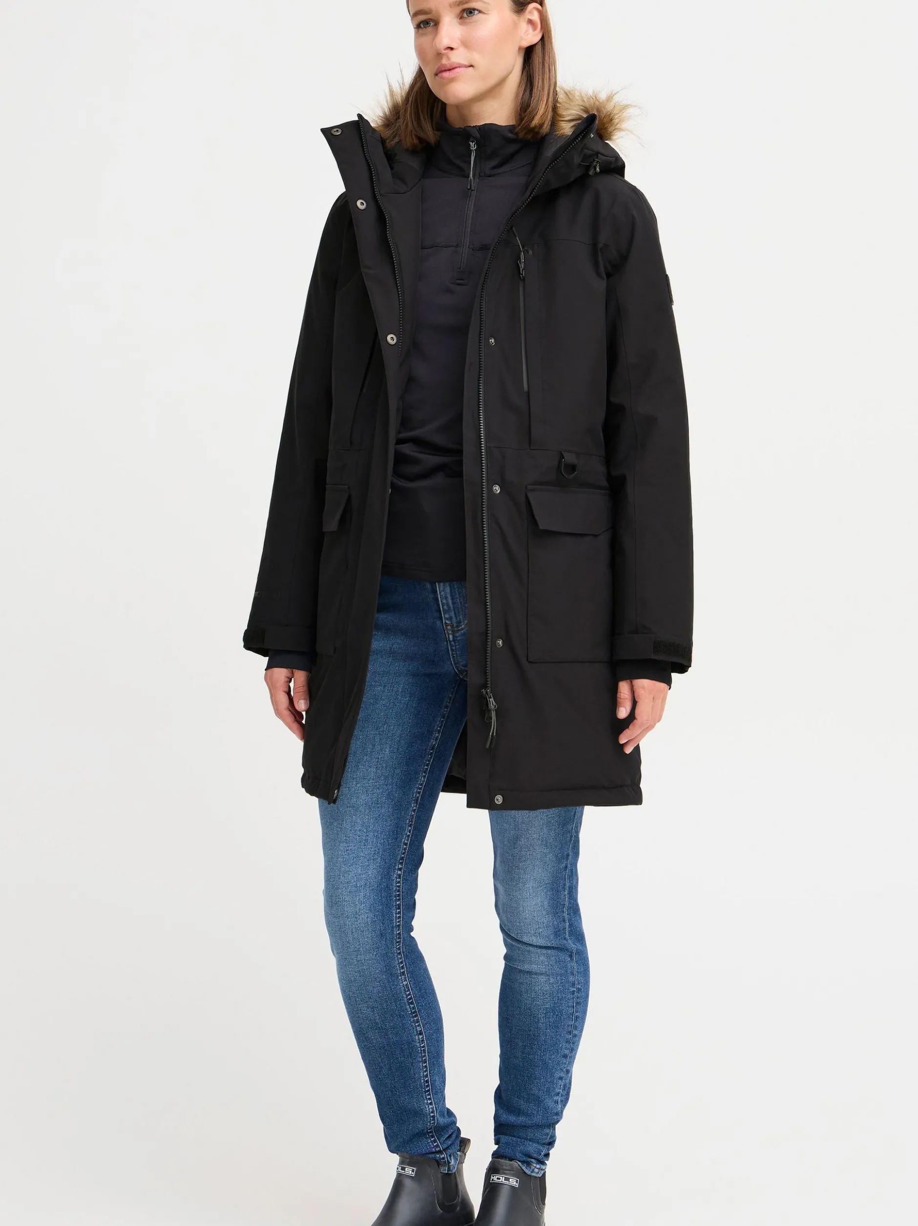 North Bend Damen Parka - NBBree in schwarz