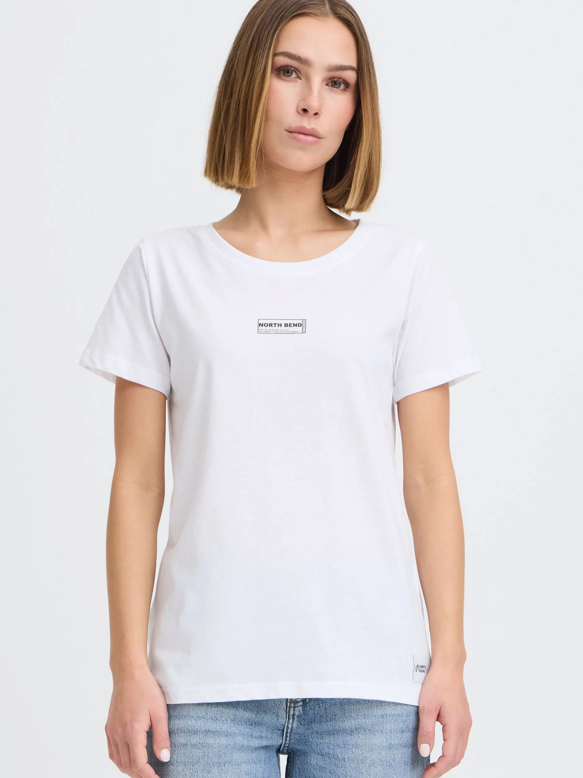 North Bend Damen Rundhalsshirt - NBKunt in weiß