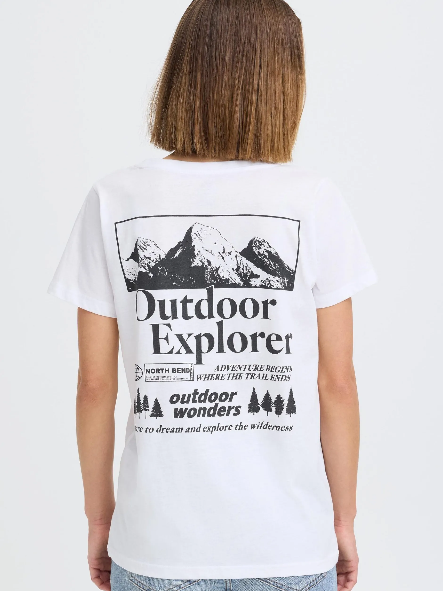 North Bend Damen Rundhalsshirt - NBKunt in weiß