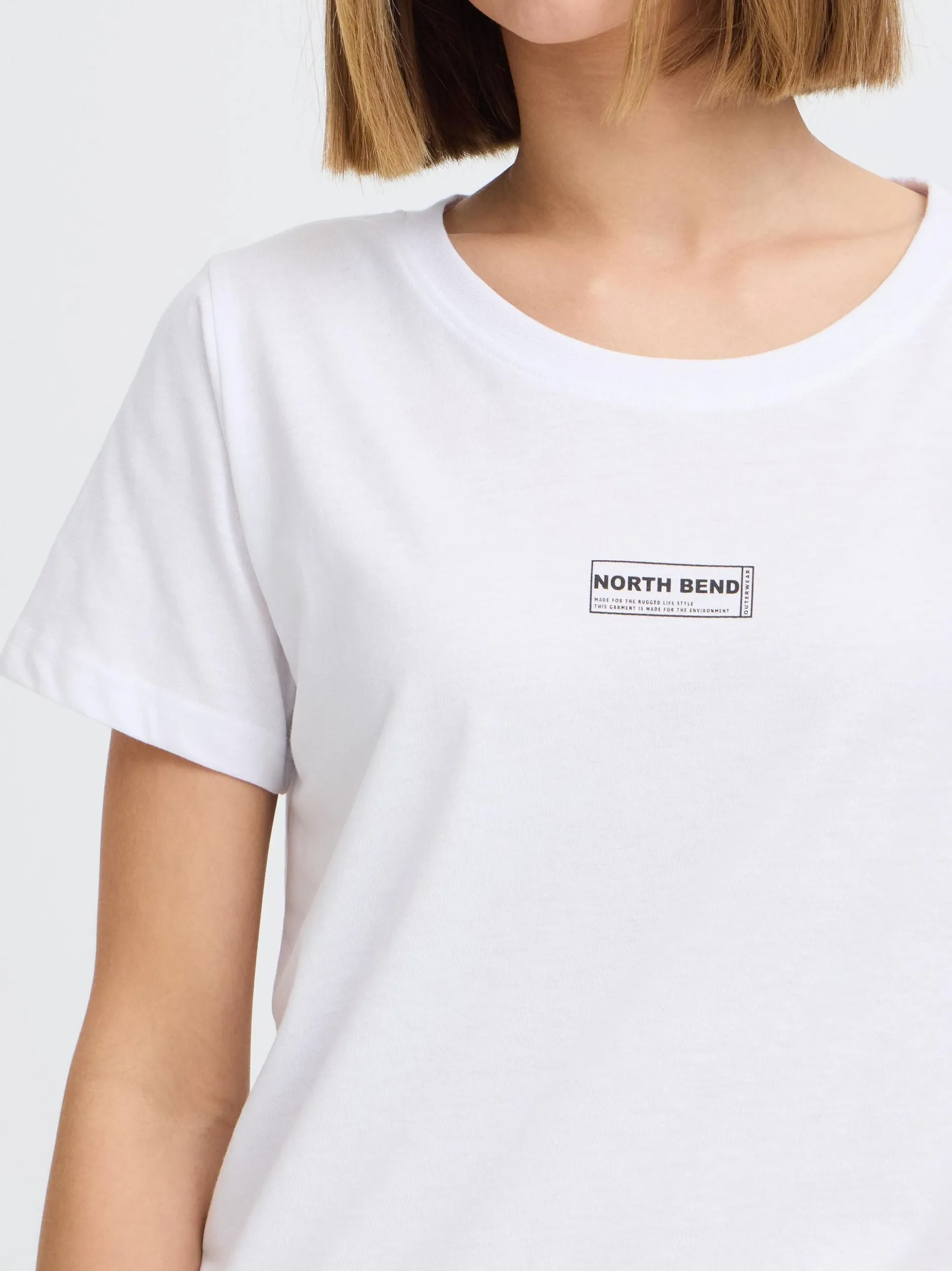 North Bend Damen Rundhalsshirt - NBKunt in weiß