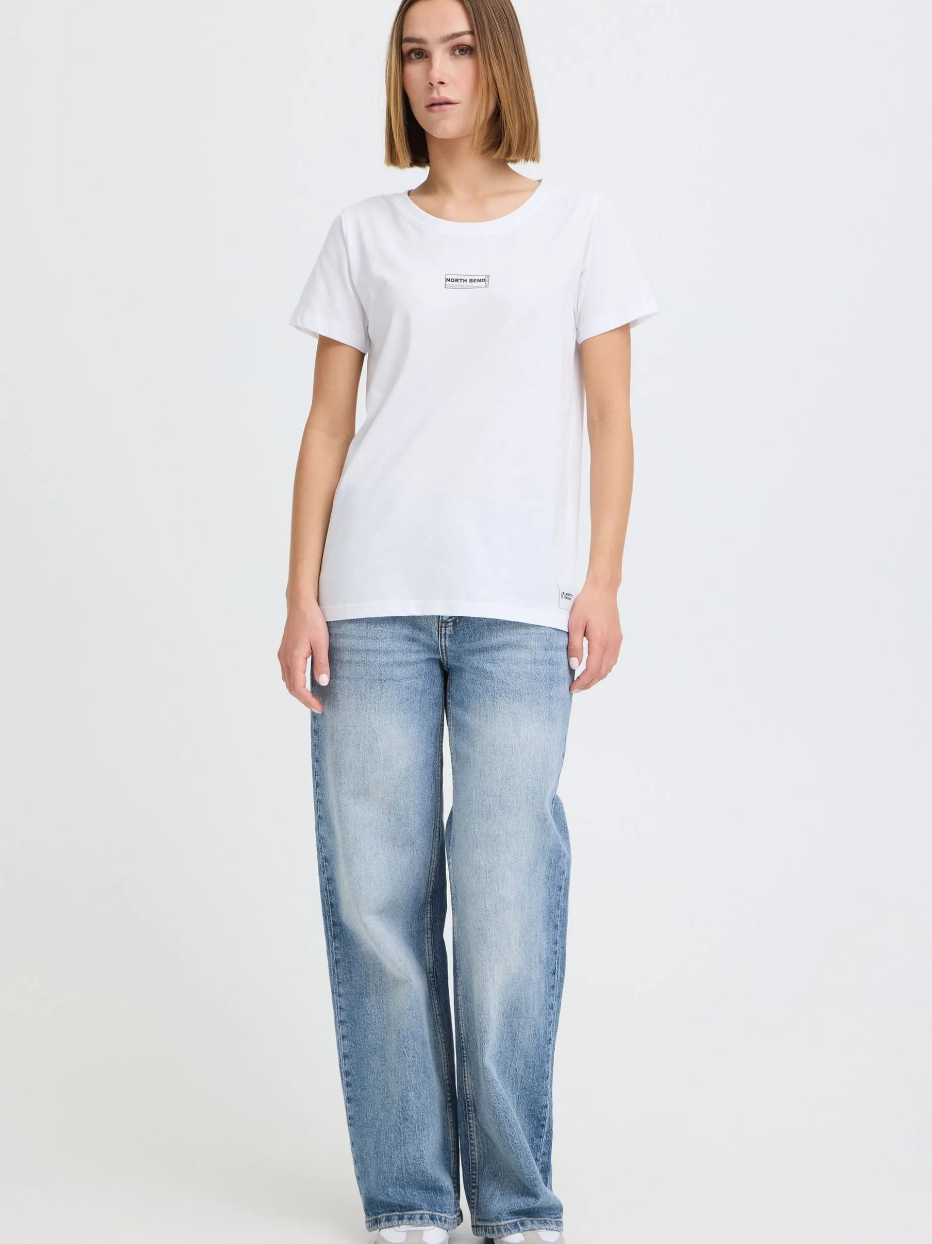 North Bend Damen Rundhalsshirt - NBKunt in weiß