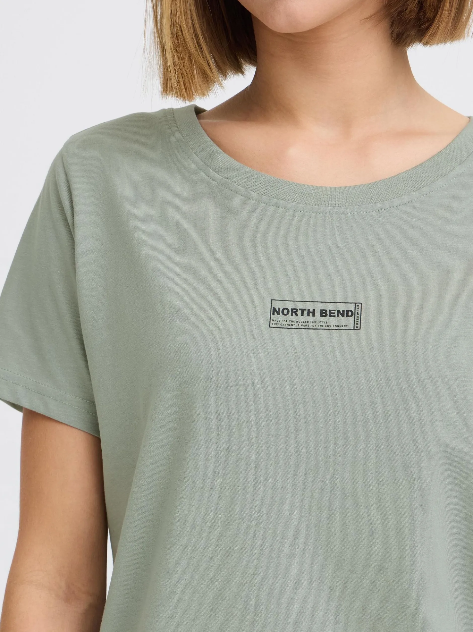 North Bend Damen Rundhalsshirt - NBKunt in lind