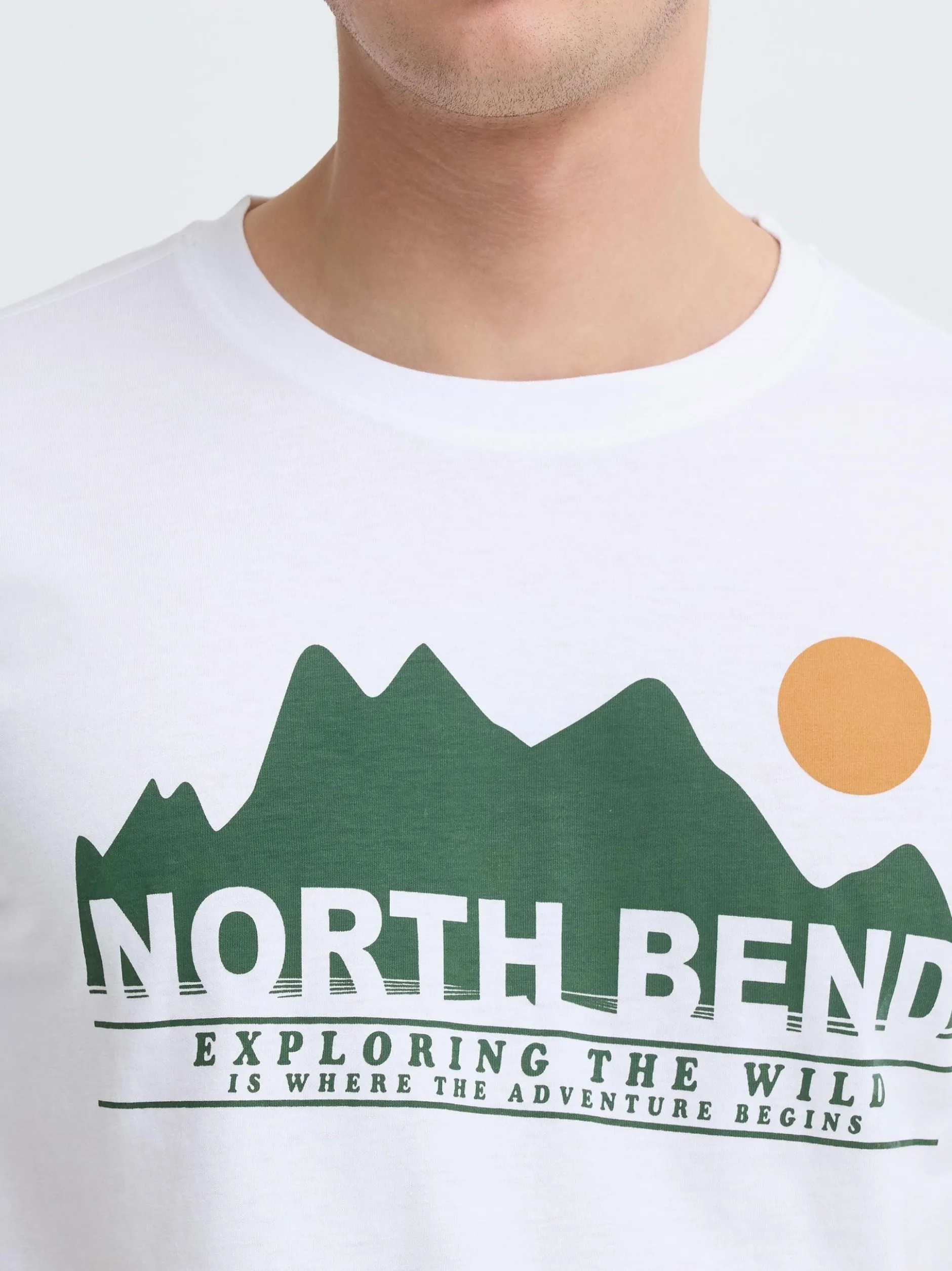 North Bend Herren Rundhalsshirt - NBCash in weiß