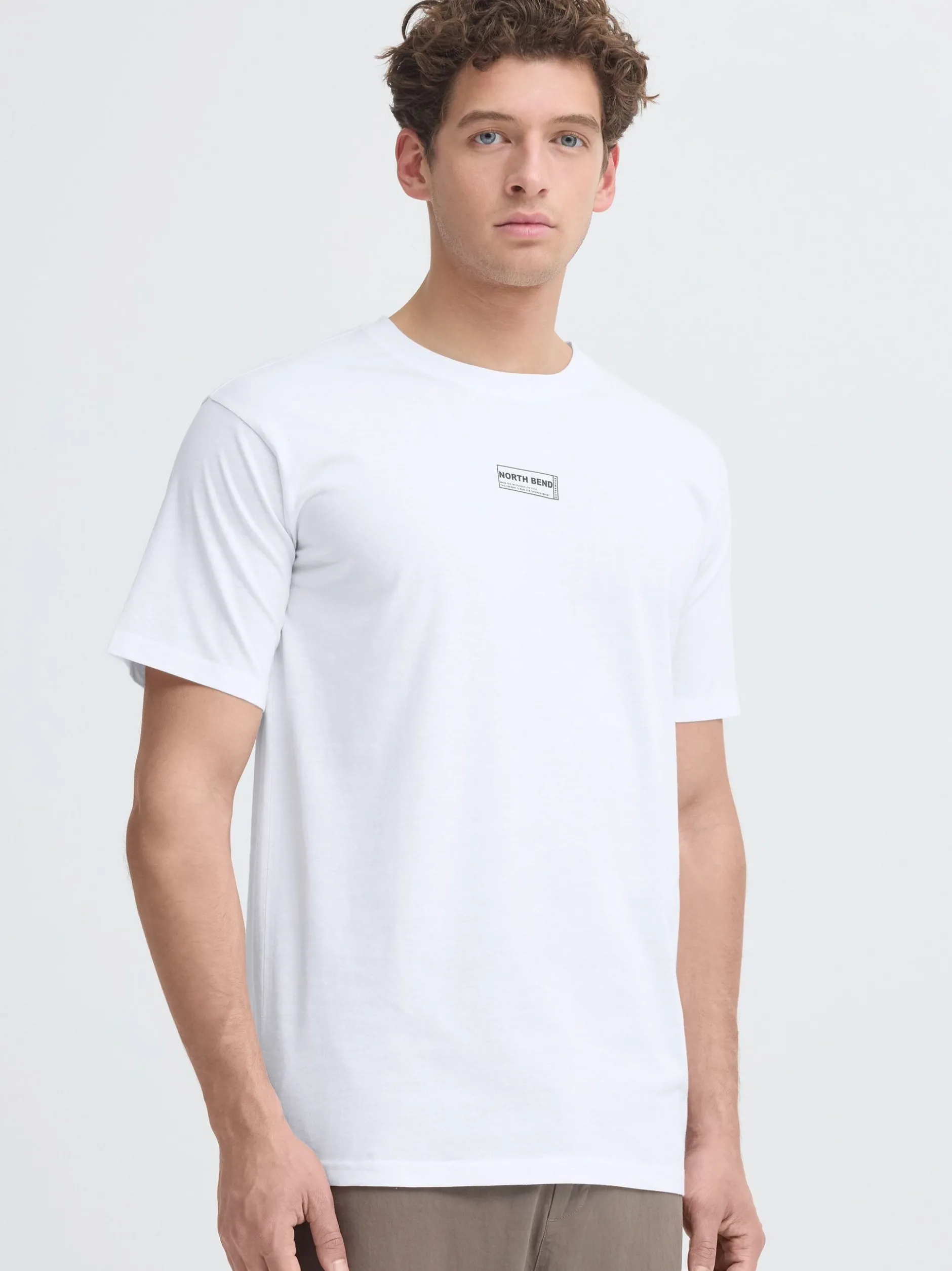 North Bend Herren Rundhalsshirt - NBKunt in weiß