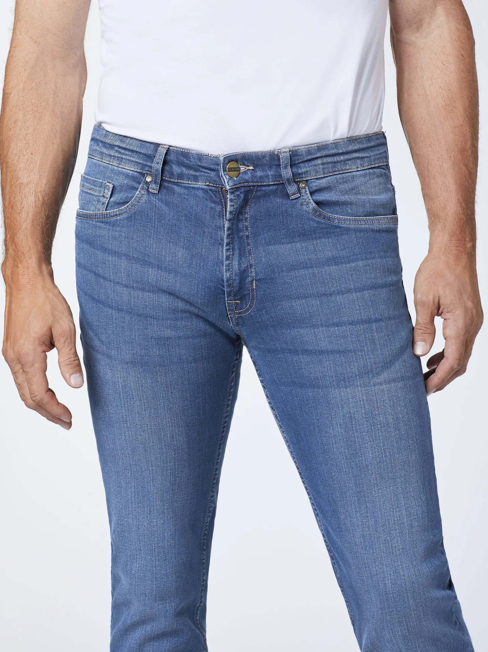 Oklahoma Jeans Herren Jeans in light stone - Länge: lang