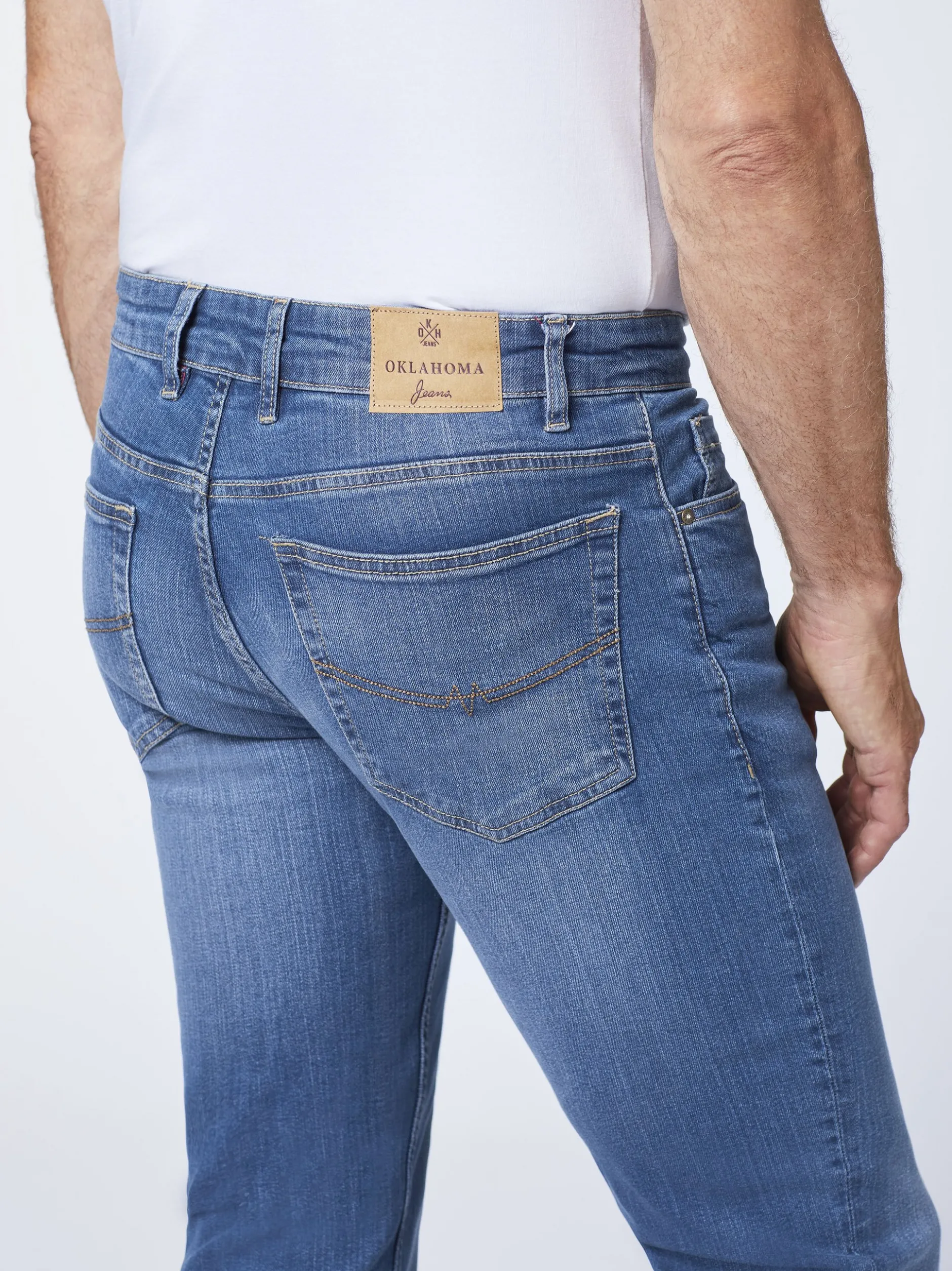 Oklahoma Jeans Herren Jeans in light stone - Länge: lang