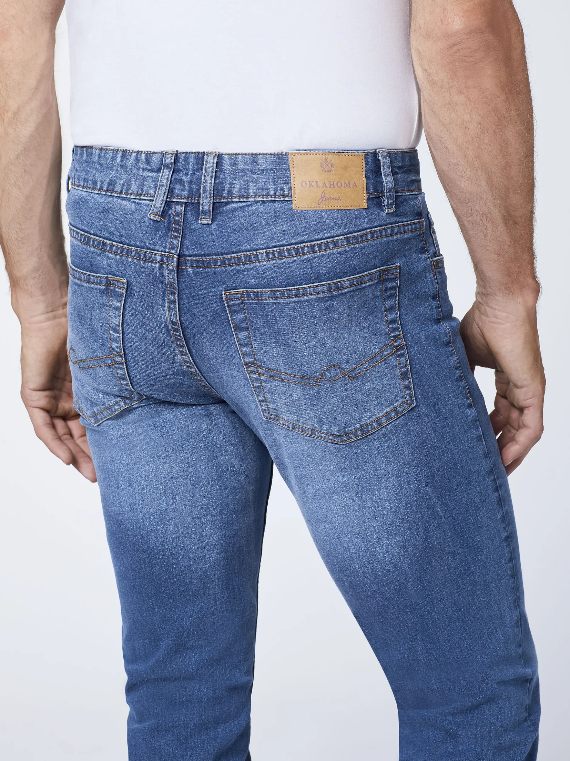 Oklahoma Jeans Herren Jeans in medium stone blau