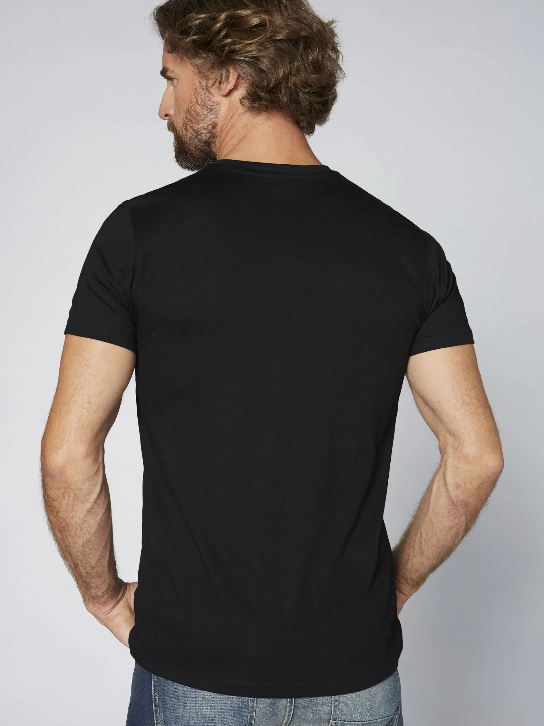 Oklahoma Jeans Herren T-Shirt in schwarz
