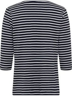 Olsen Damen Baumwollshirt in blau - Ausschnitt: Rundhals