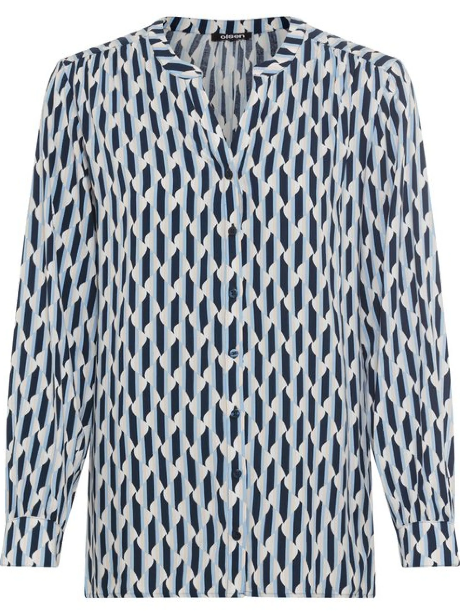 Olsen Damen Bluse in blau - Ausschnitt: V-Ausschnitt