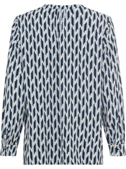 Olsen Damen Bluse in blau - Ausschnitt: V-Ausschnitt