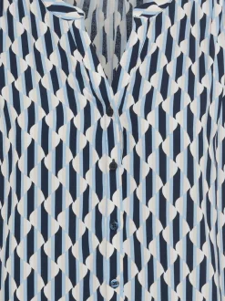 Olsen Damen Bluse in blau - Ausschnitt: V-Ausschnitt