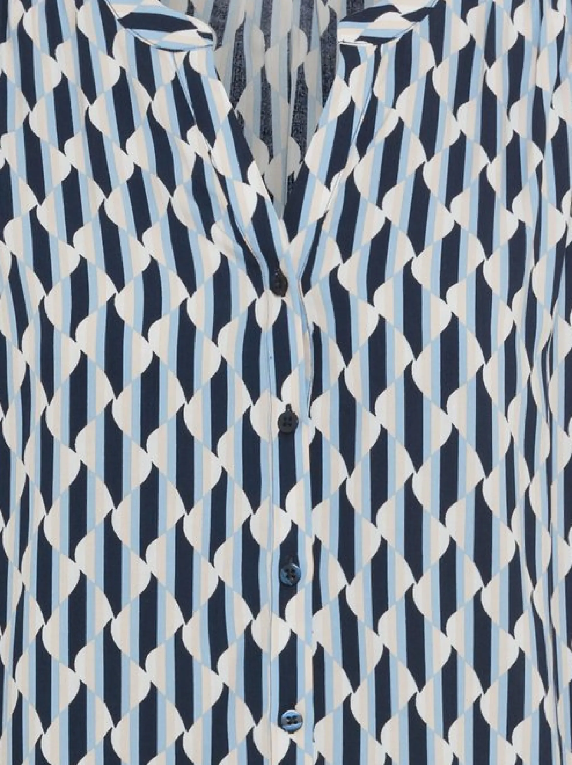 Olsen Damen Bluse in blau - Ausschnitt: V-Ausschnitt