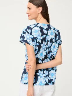 Olsen Damen Blusenshirt in marine mehrfarbig