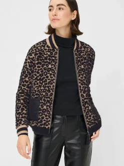 Olsen Damen Cardigan in schwarz beige - Ärmel: langarm