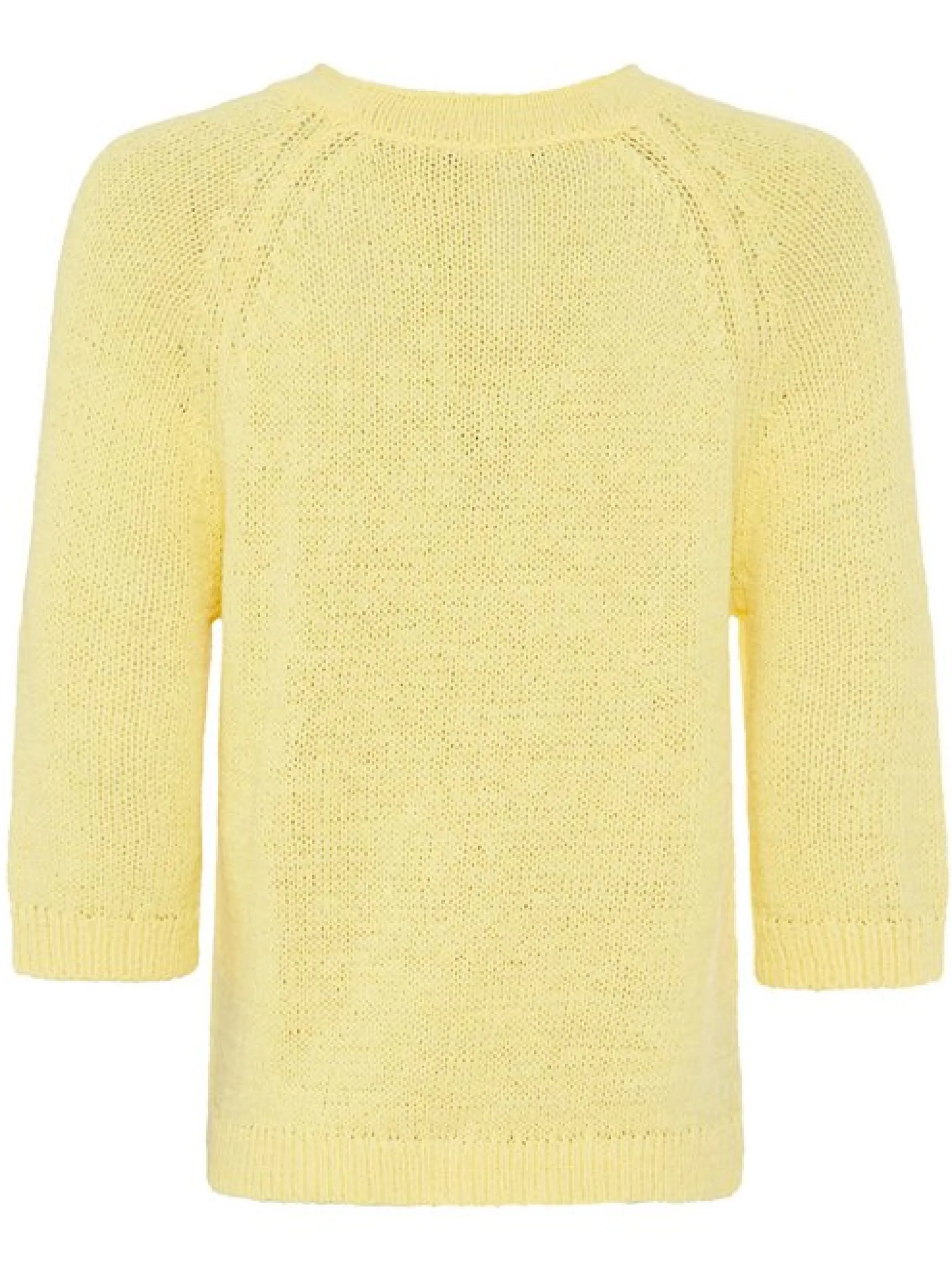 Olsen Damen Grobstrickpullover in gelb - Ärmel: 3/4 Arm