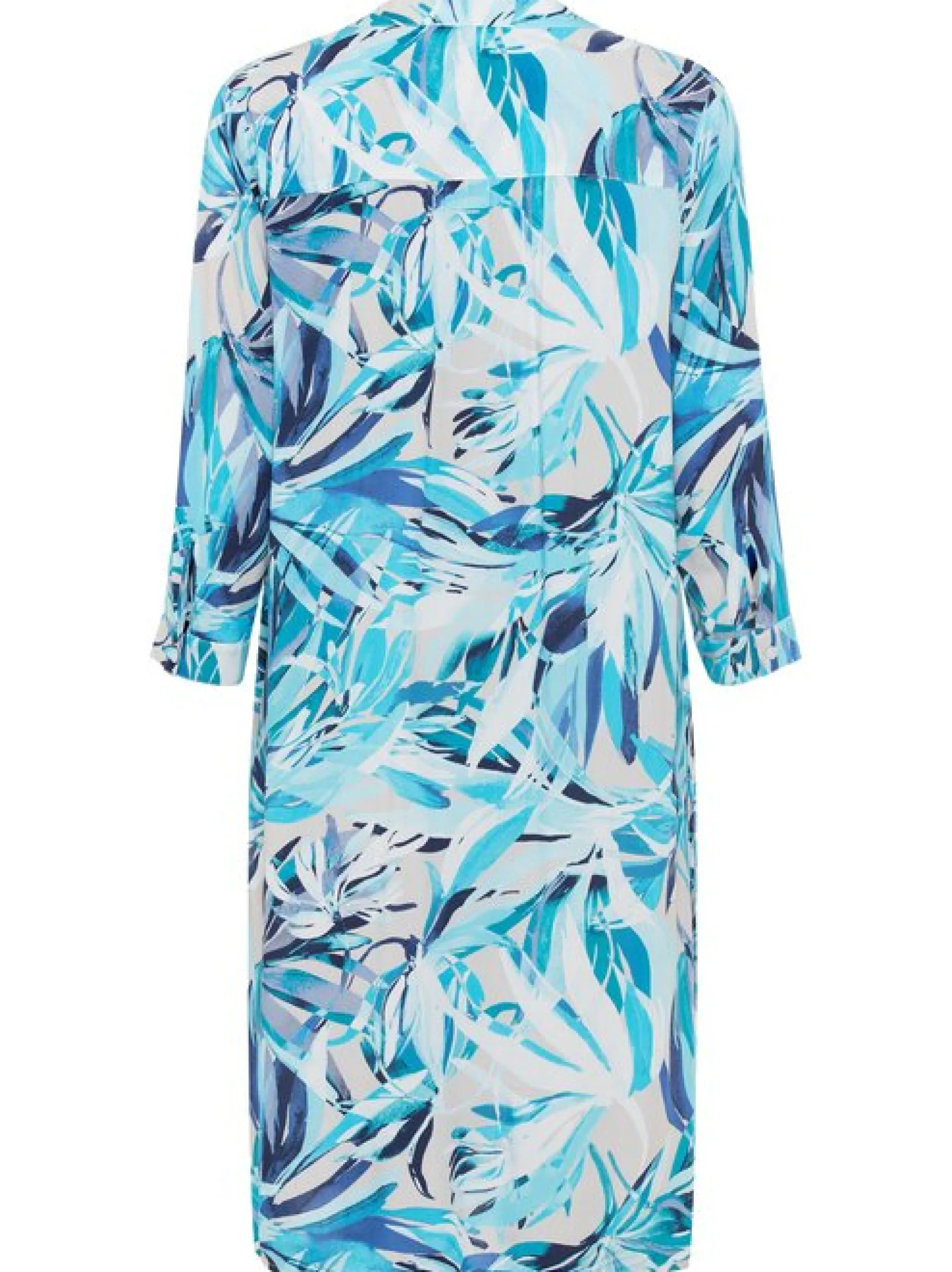 Olsen Damen Hemdblusenkleid in blau - Länge: knielang