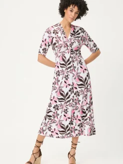 Olsen Damen Jerseykleid in mehrfarbig - Ärmel: kurzarm