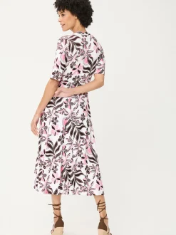 Olsen Damen Jerseykleid in mehrfarbig - Ärmel: kurzarm