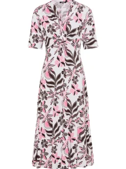 Olsen Damen Jerseykleid in mehrfarbig - Ärmel: kurzarm