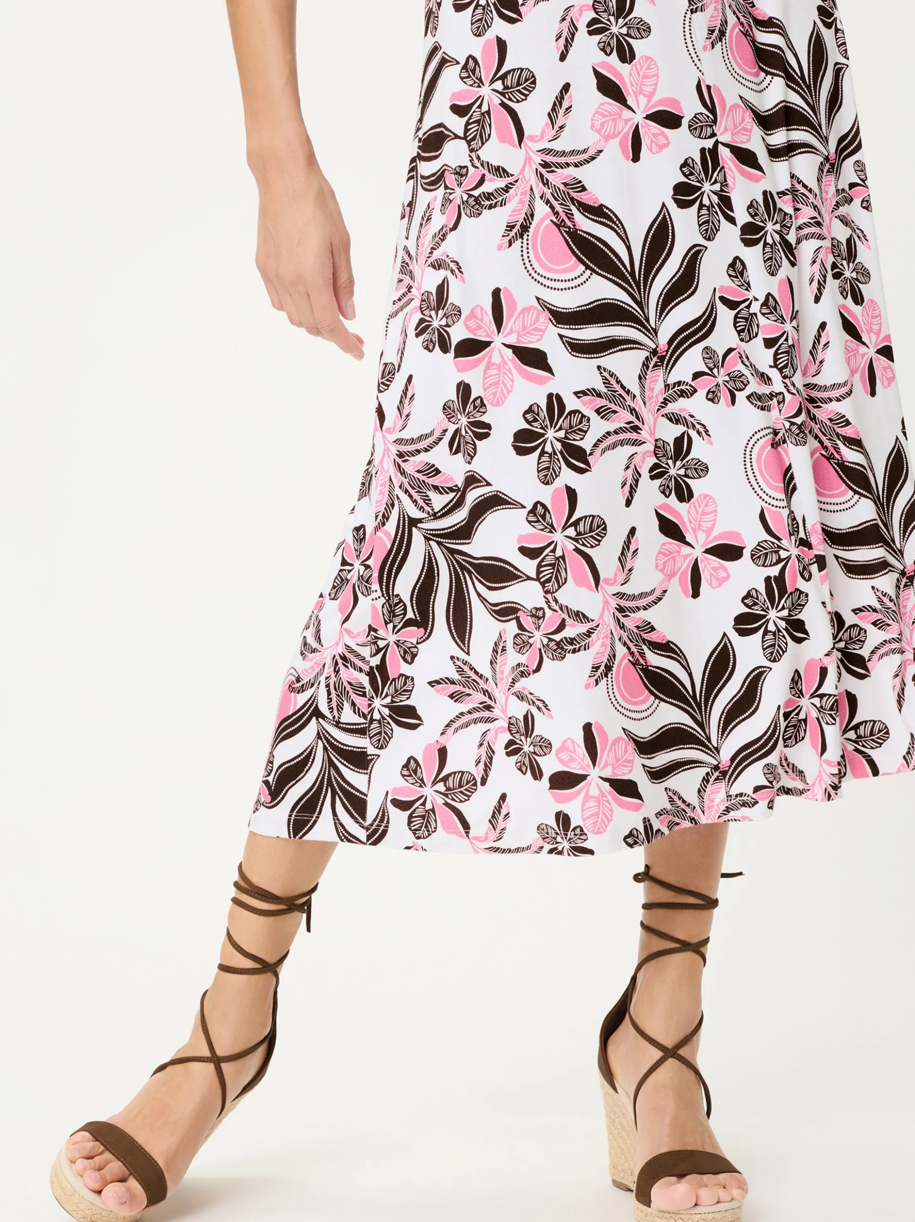 Olsen Damen Jerseykleid in mehrfarbig - Ärmel: kurzarm