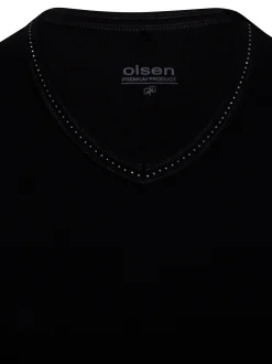 Olsen Damen Langarmshirt - Edda in schwarz